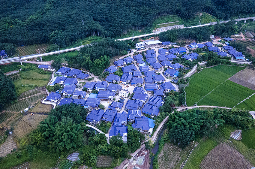 磨憨鎮(zhèn)曼莊村大龍哈小組現(xiàn)代化邊境幸福村新貌。人民網(wǎng)記者 符皓攝