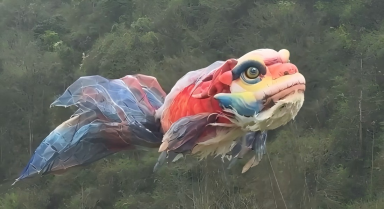 夢幻一幕！田野間邂逅非遺鰲魚燈